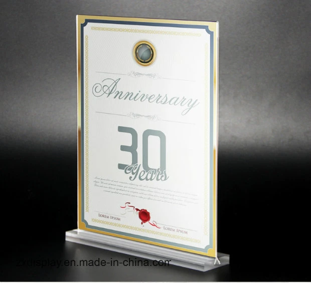 A4 Clear Acrylic Plastic Tabletop Photo Display Frame with Base