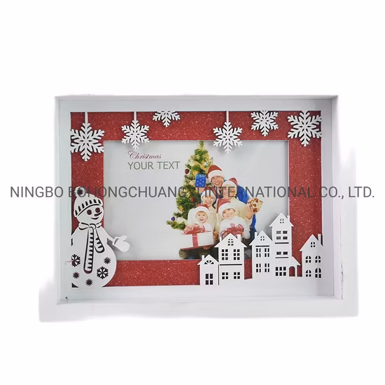 Wholesale Happy Christmas Decorative Solid Picture Frame Solid Wood Frame Wooden Photo Frame for Christmas Decoration