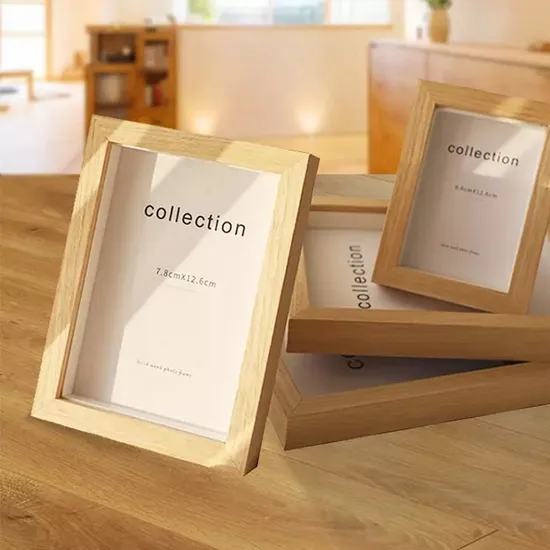 High Quality Pine Rectangle Hot Sale Wooden Picture Photo Frame Home Decoration Handicrafts Gift 