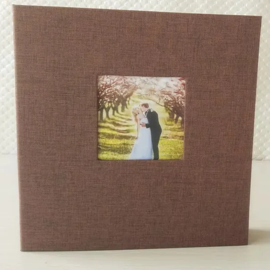Wholesale Hot Sell 9 Color Linen Hardcover Self Adhesive 27*28cm 4*6 5*7 Inch Photo Album 